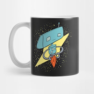 Retro Flying Robot 1950’s Science Fiction Cartoon Style Mug